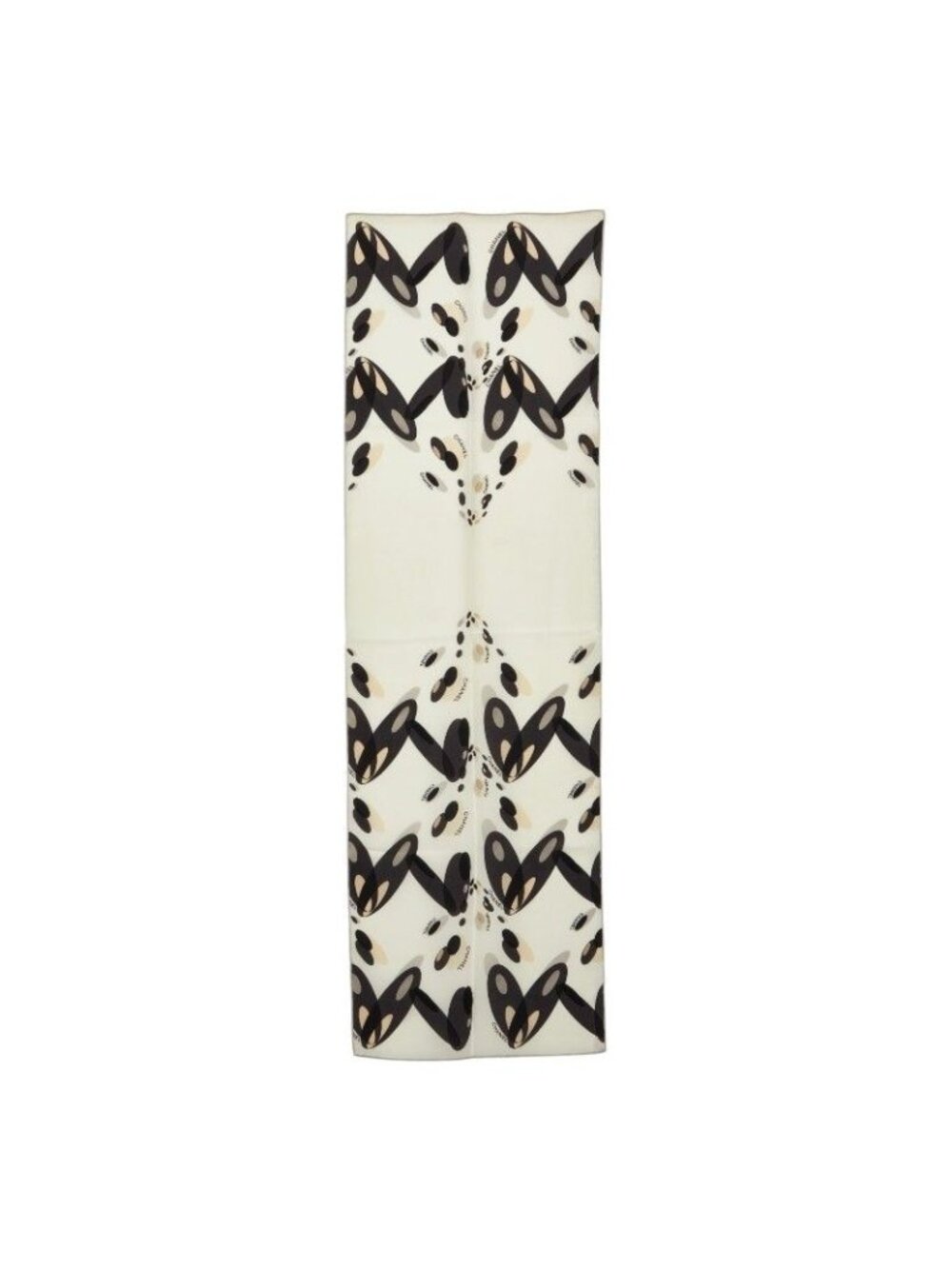 Chanel Dot Pattern All Over Scarf Black White